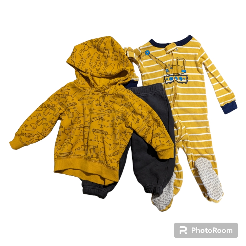 Carter's 18m Construction Themed Bundle w/Outfit and PJS